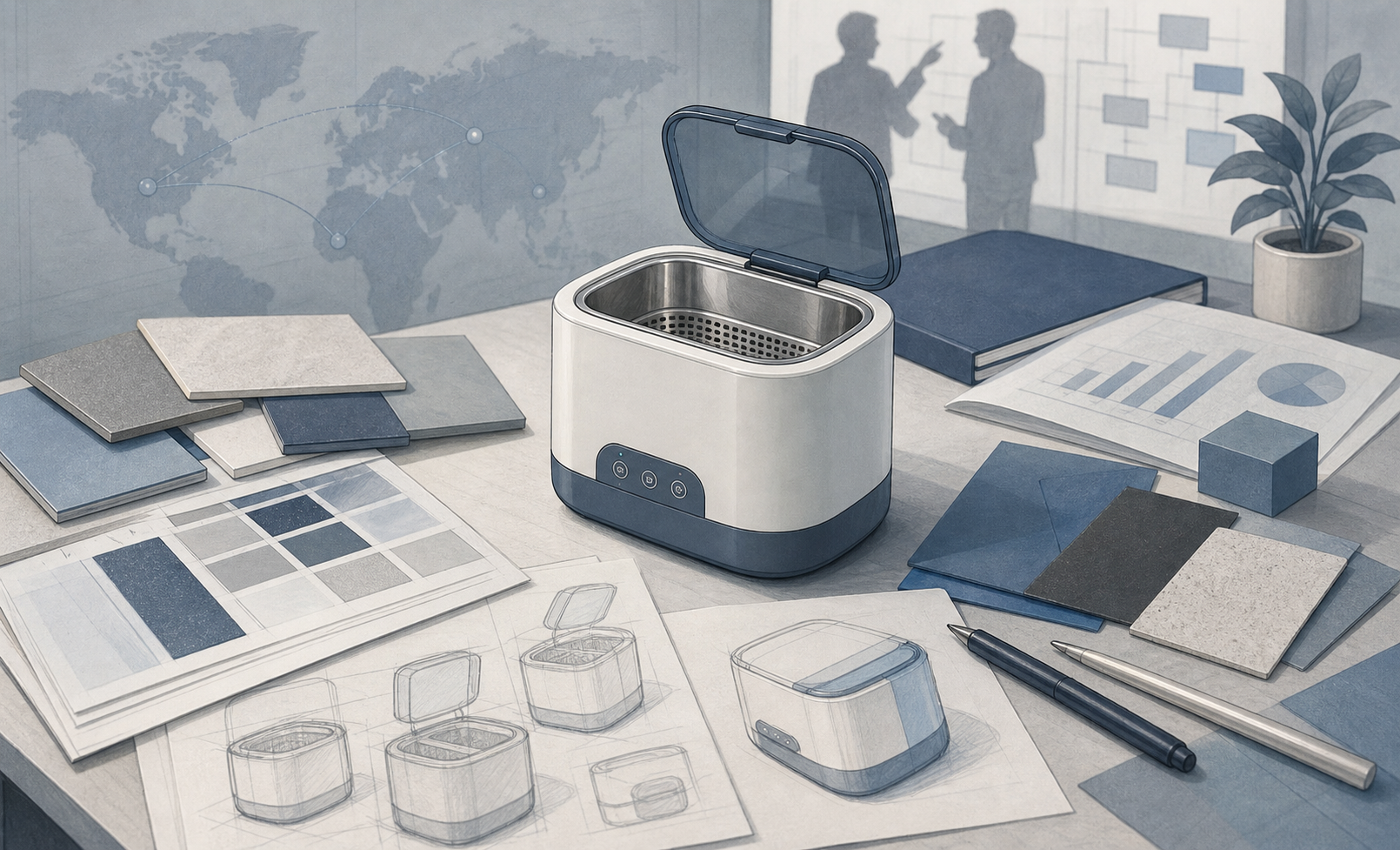 Editorial illustration for Private Mold Advantages for Distributors of Retainer and Aligner Cleaner Machines