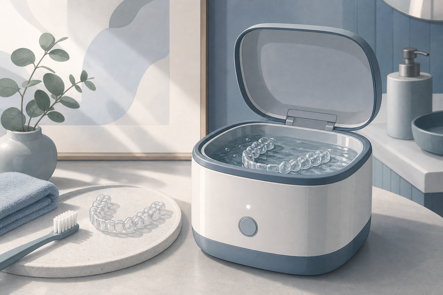 Editorial illustration for Understanding the Impact of Invisalign Cleaner Machines on Oral Hygiene Habits