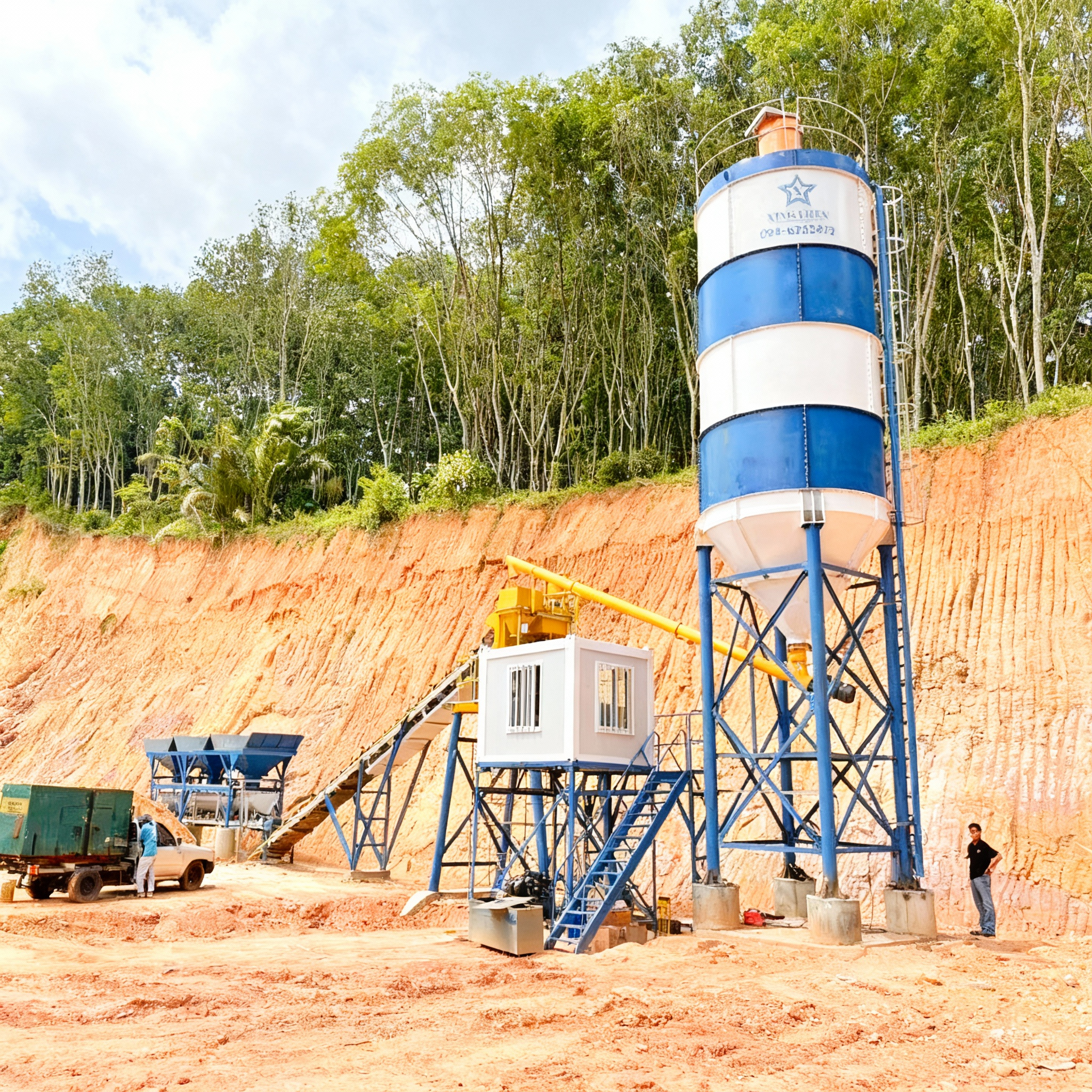 HLS25 Inclined Conveyor Belt Model Concrete Batching Plant