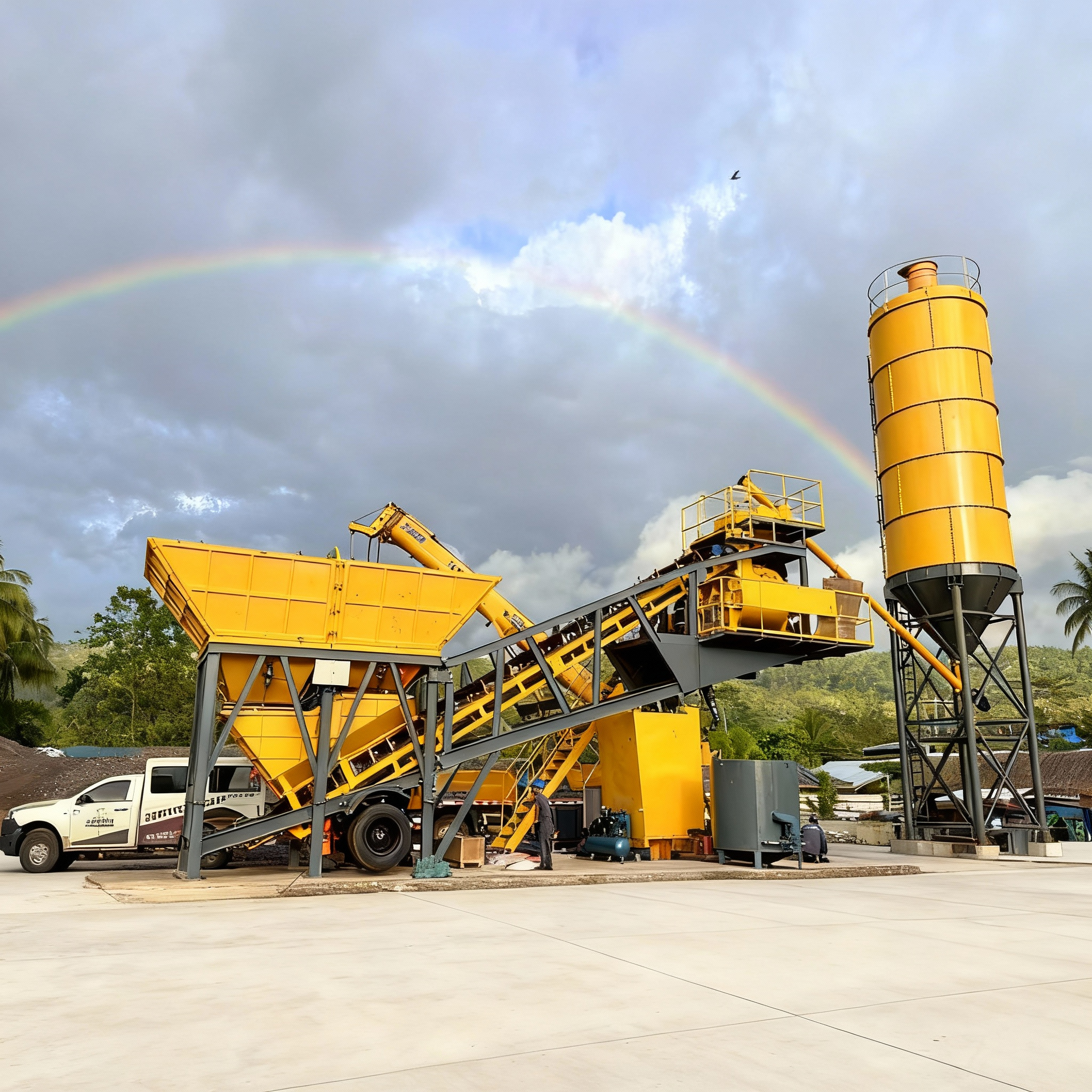 Movable YHZS35-40 Concrete Batching Plant