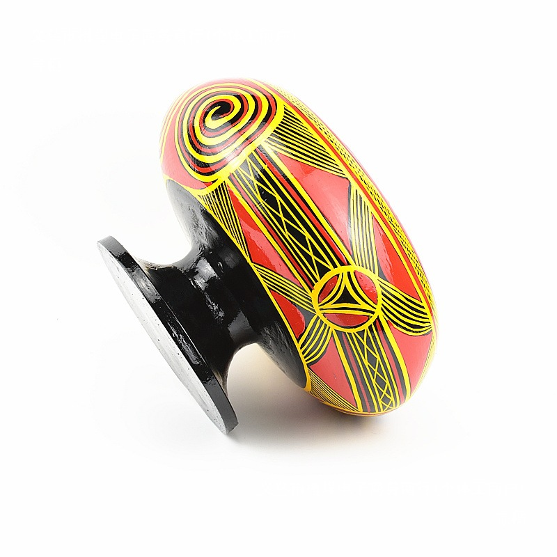 Sichuan Liangshan Yi ethnic intangible cultural heritage painted crafts, wooden Ke hand-painted lacquerware, soup bowl, home decoration