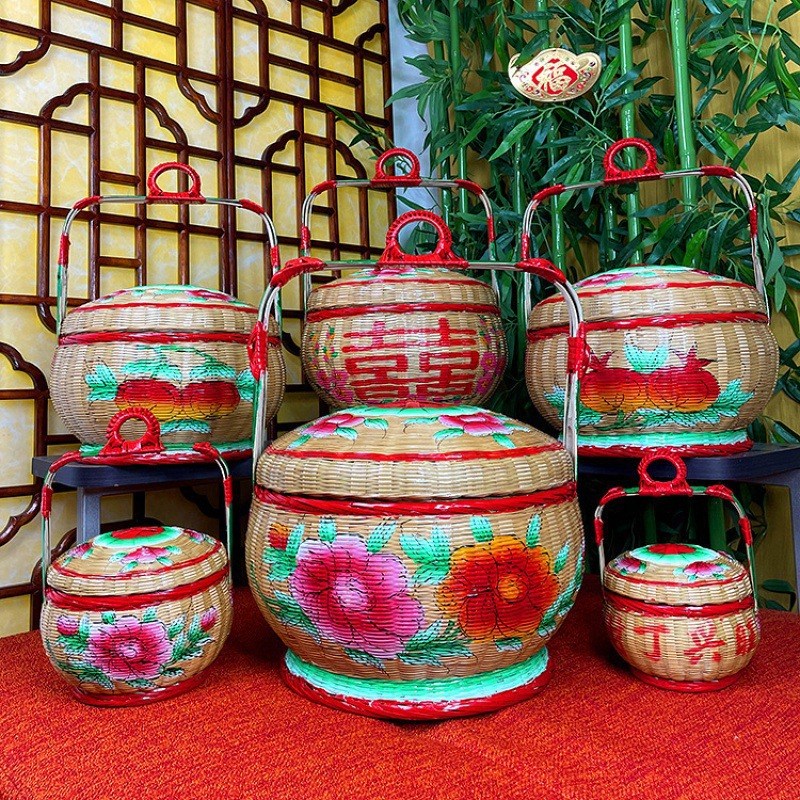 Chaoshan Worship Master Basket Bamboo Weaving Worship God Chaoshan Marriage Chaozhou Worship Master Bamboo Flower Basket Customs Weaving Worship Buddha
