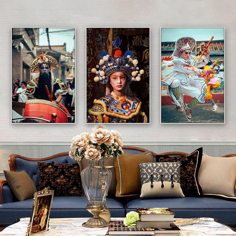 Chaoshan Ying Song and Dance Decoration Painting Restaurant Restaurant Private Rooms Ethnic Characteristics Traditional Culture Hanging Paintings Murals