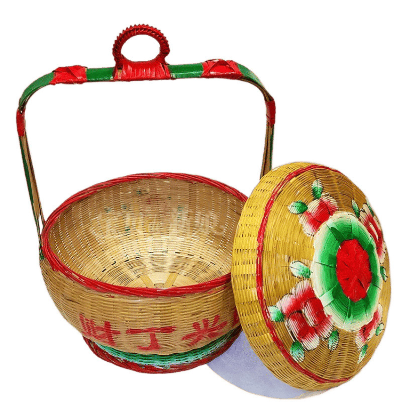 Chaoshan Worship Master Basket Bamboo Weaving Worship God Chaoshan Marriage Chaozhou Worship Master Bamboo Flower Basket Customs Weaving Worship Buddha