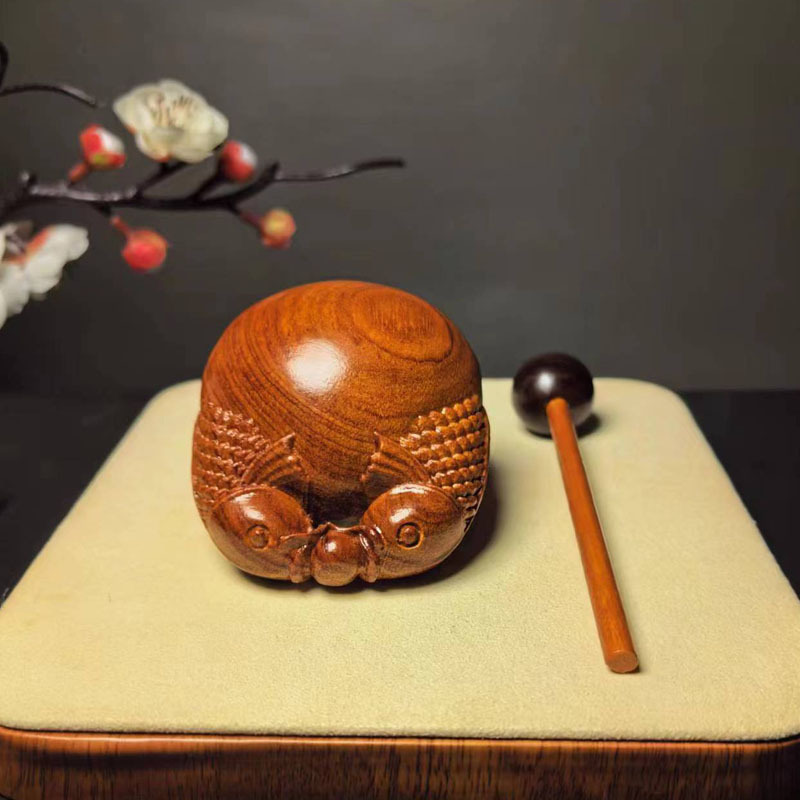 红檀木鱼法器