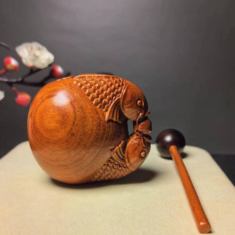 红檀木鱼法器