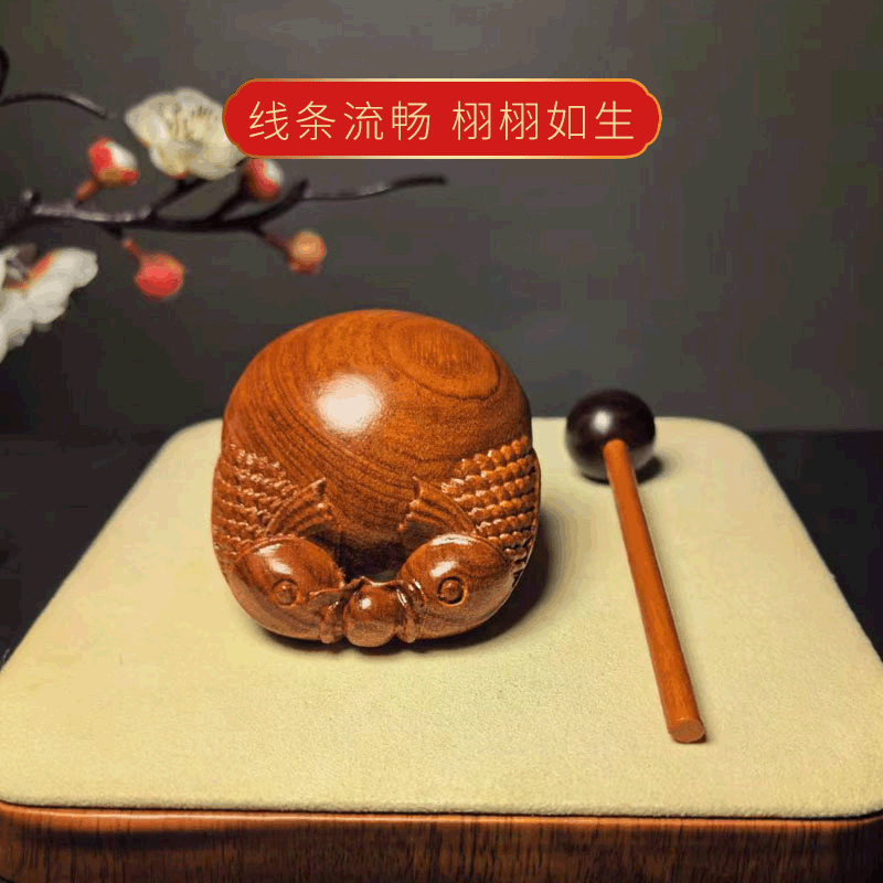 红檀木鱼法器