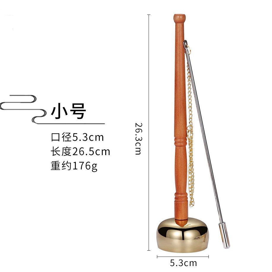 Wooden handle bell, extendable and retractable, used to celebrate temple ceremonies, ritual instruments, wooden handle for reciting Buddha's teachings, and wooden fish music supplies