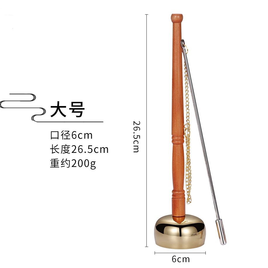 Wooden handle bell, extendable and retractable, used to celebrate temple ceremonies, ritual instruments, wooden handle for reciting Buddha's teachings, and wooden fish music supplies