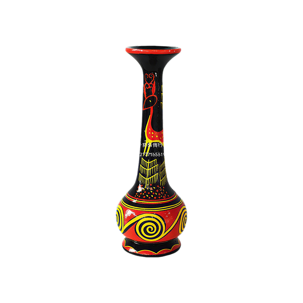 Sichuan Liangshan Yi ethnic intangible cultural heritage characteristic handicrafts Zhaojue Yi lacquerware vase decoration