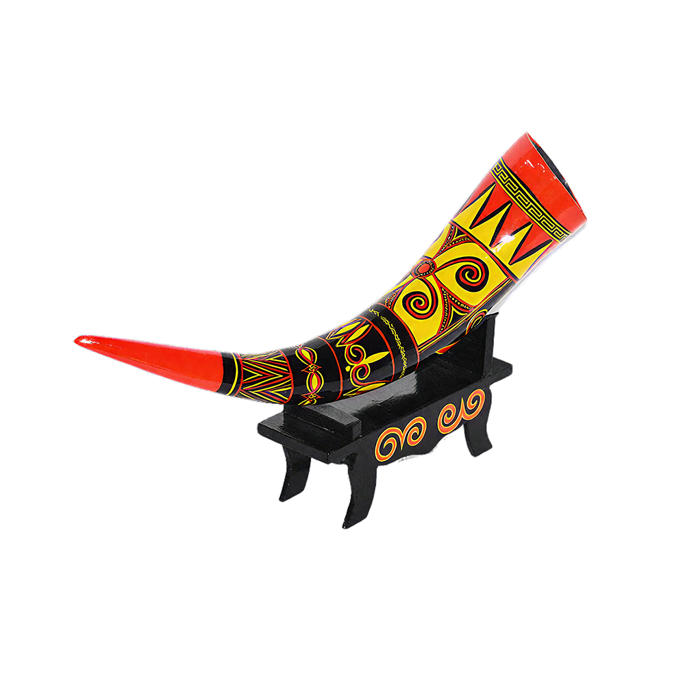 Sichuan Liangshan Yi ethnic characteristic intangible cultural heritage crafts Zhaojue lacquerware small cow horn home decoration