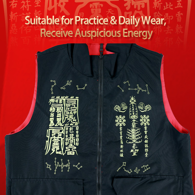 Taoist Talisman Vest – Blessing & Protection Cultural Wear for Fortune and Safety