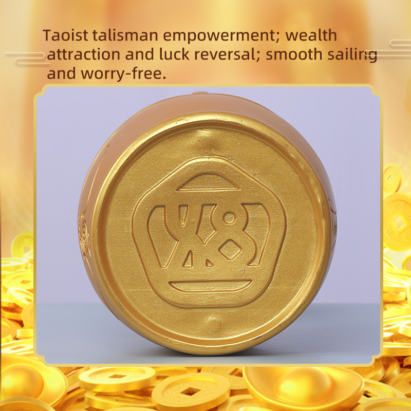 Feng Shui Golden Bucket of Wealth – Taoist Resin Ornament for Prosperity & Abundance