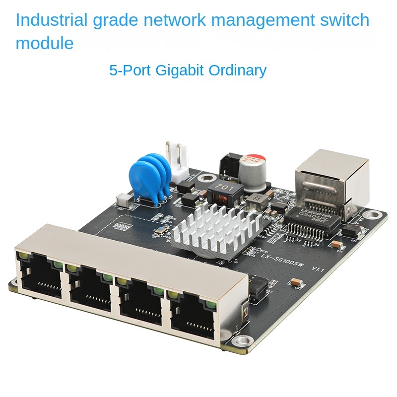 5-port network management PoE switch module