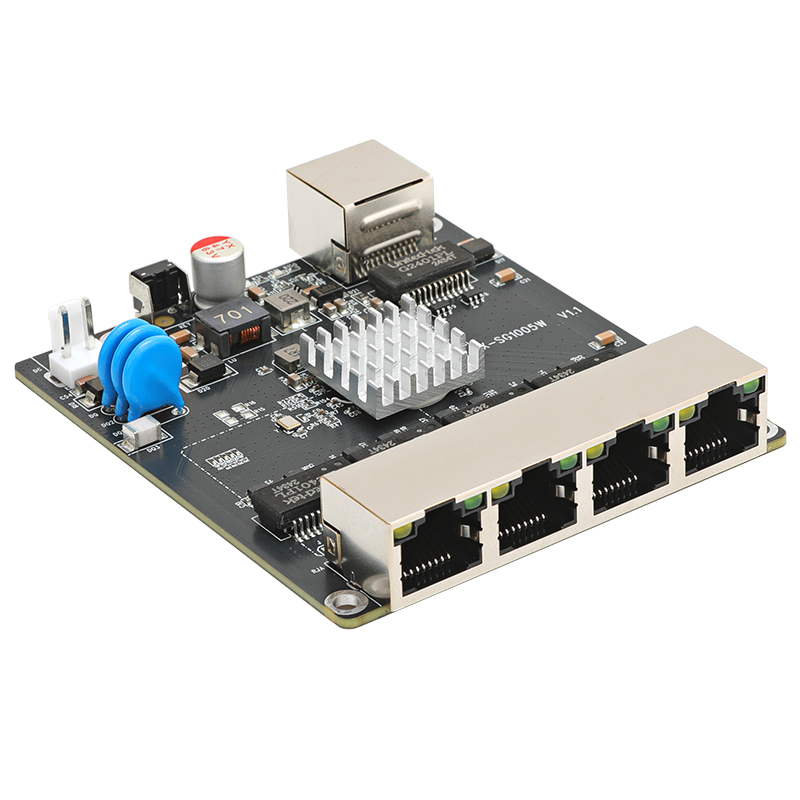 5-port network management PoE switch module
