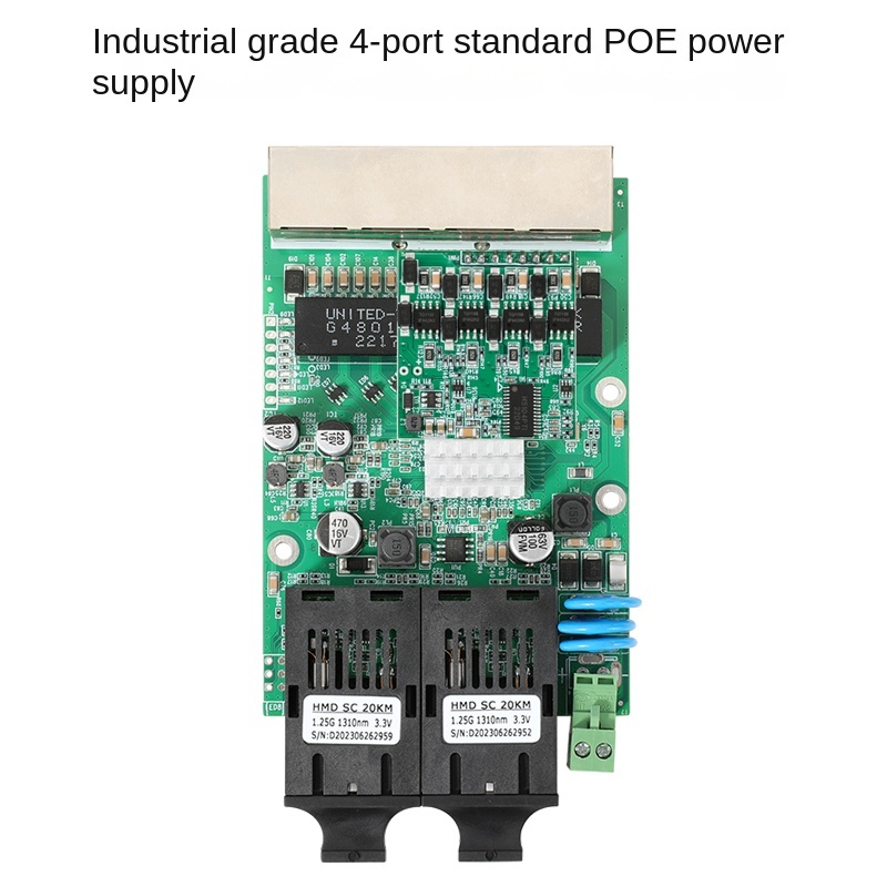 Industrial grade gigabit dual light four electric module