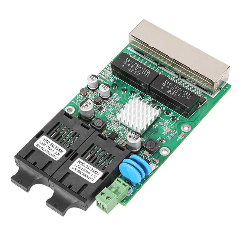 Industrial grade gigabit dual light four electric module