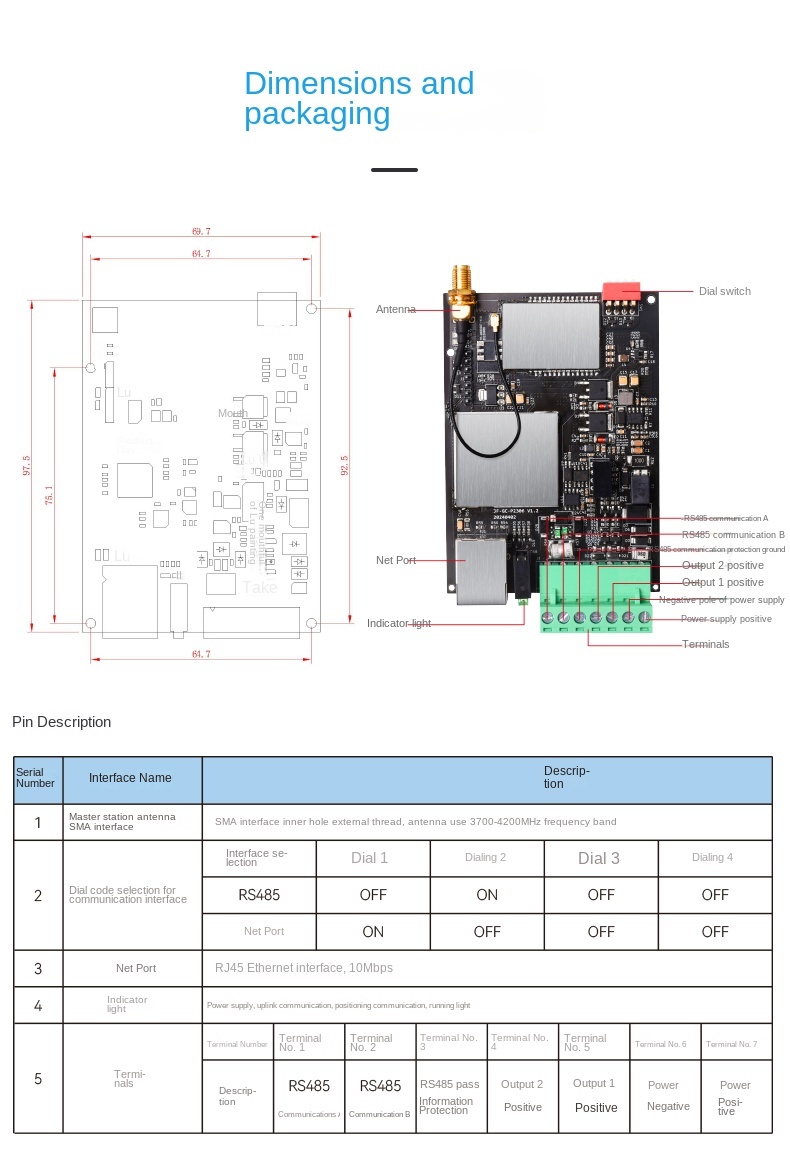 UWB Module  Single-Base-Station TOF Positioning