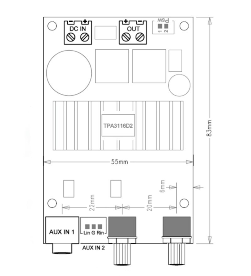 High-Power 100W TPA3116 Speaker Amplifier | Single-Channel D-Class Audio Module for Subwoofer/Car Audio