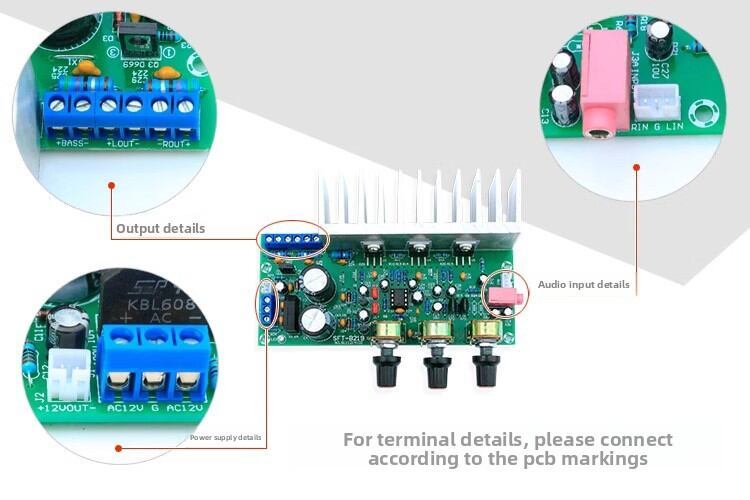 TDA2050+TDA2030 2.1 Channel HiFi Subwoofer Amplifier Board, 60W Power Module DIY Kit