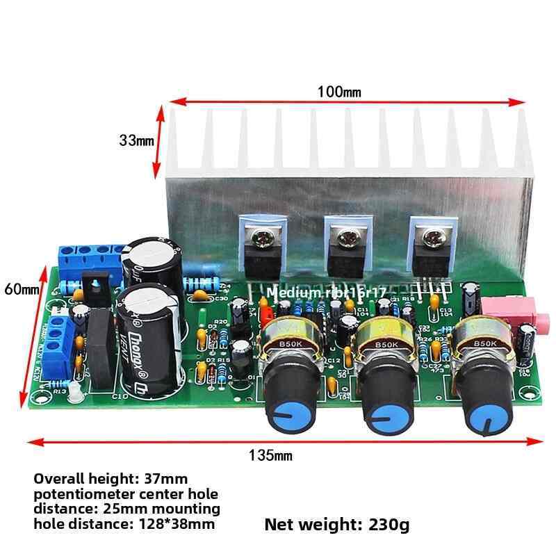 TDA2050+TDA2030 2.1 Channel HiFi Subwoofer Amplifier Board, 60W Power Module DIY Kit