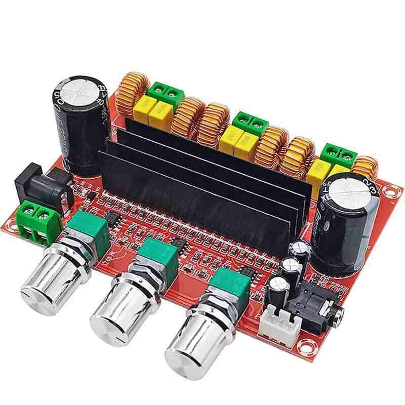 2.1 Channel HiFi Audio Amplifier Board TPA3116D2x2 | 24V DC 200W+100W Subwoofer Digital Power Module