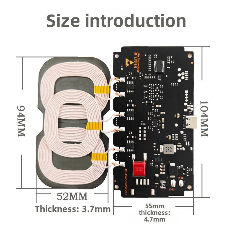 20W/22W Car Modification Wireless Charger Module | Triple-Coil 12V Fast Charging Transmitter for Custom Vehicles