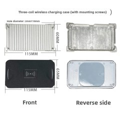 Three coil wireless charging case (with mounting screws)