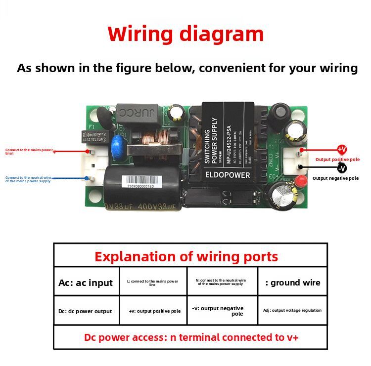 24W Ultra-Compact AC-DC Switch Power Module - 220V to 12V/2A, 3000VAC Isolation
