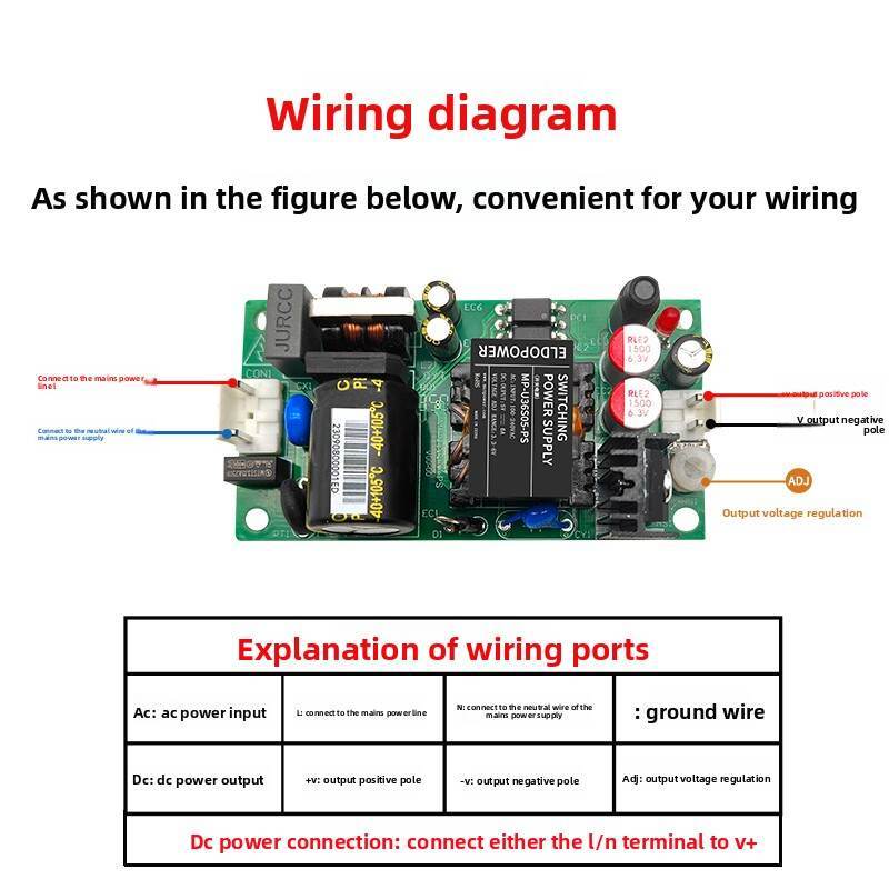 36W Ultra-Compact AC-DC Bare Board Power Supply - 220V to 5V/6A, 3000VAC Isolation