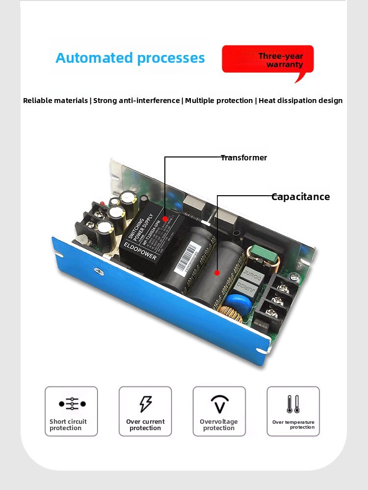 AC-DC 120W 380V to 12V24V 48V MP - T120SXX - GPM 120W AC/DC Switching Power Supply, Aluminum Shell & Natural Cooling