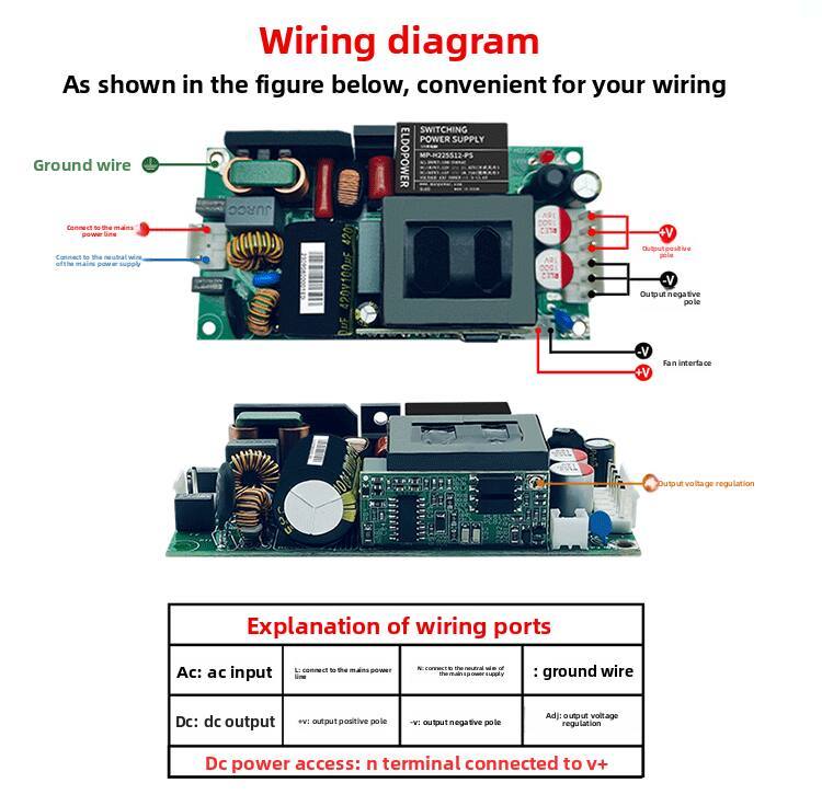 220 to 48V36V24V19V12V MP - H225SXX - PS Series 225W AC/DC Switching Power Supply, High Efficiency & Wide Temp Range