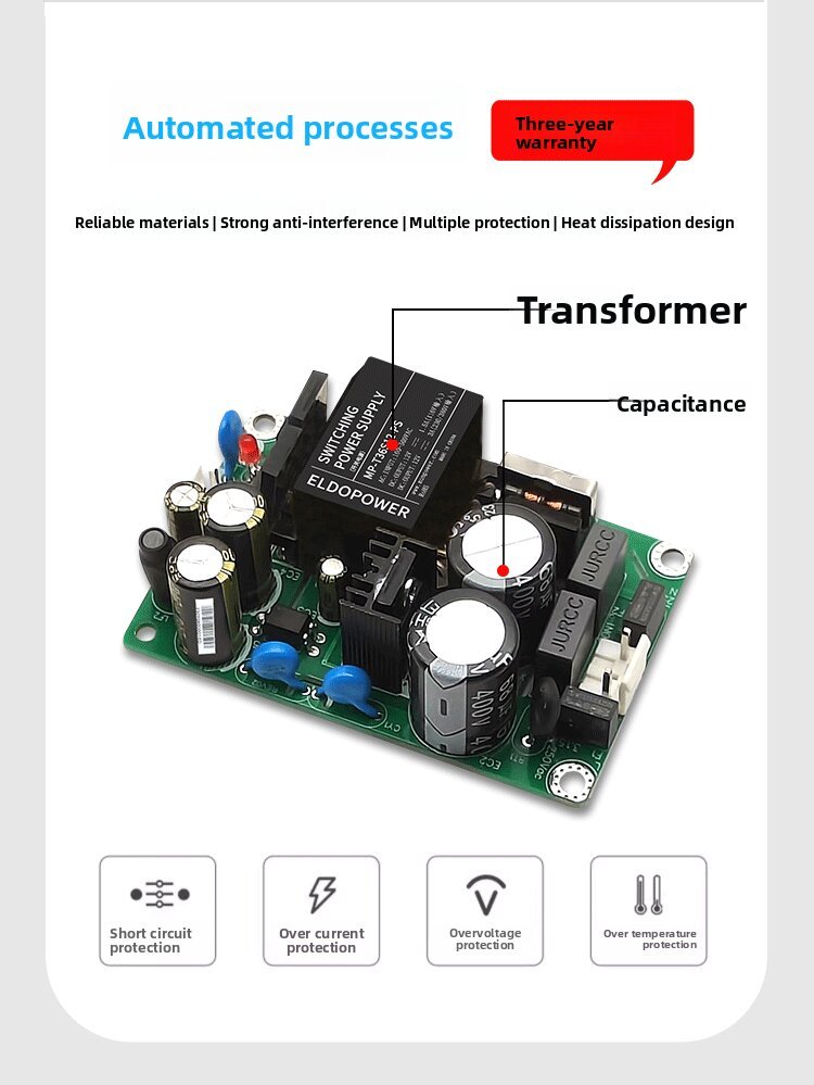 36W High Voltage AC-DC Power Supply | 176-500VAC Input, 5V/12V/19V/24V Output, 3000VAC Isolation