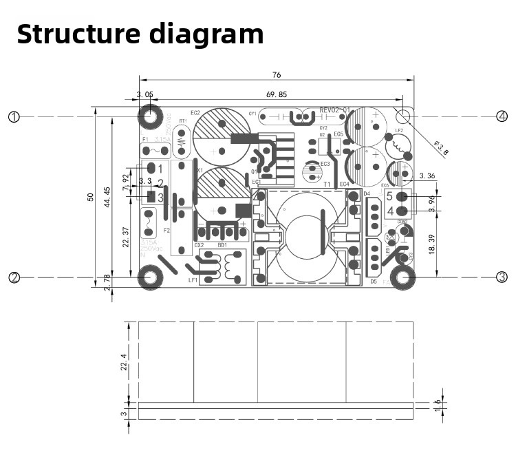 36W High Voltage AC-DC Power Supply | 176-500VAC Input, 5V/12V/19V/24V Output, 3000VAC Isolation