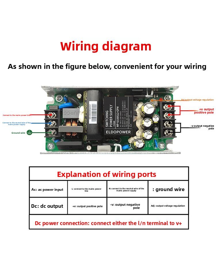 150W/200W Adjustable AC-DC Power Supply Module | 220V to 12V/19V/24V/36V/48V Multi-Voltage Converter