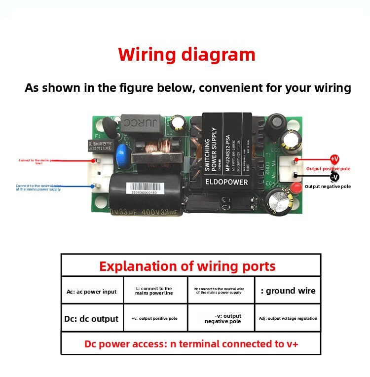 24W AC-DC Power Supply Module | 85-264VAC Input, 5V/12V/24V/48V Output, 3000VAC Isolation