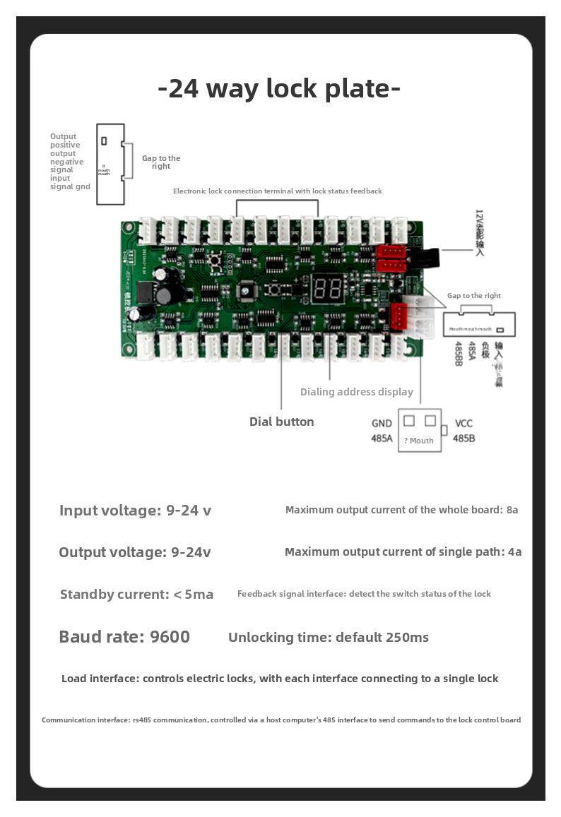 High-Performance 4G Smart Locker Control Board with LED Feedback, 12/24-Channel, 9-24V Input/Output