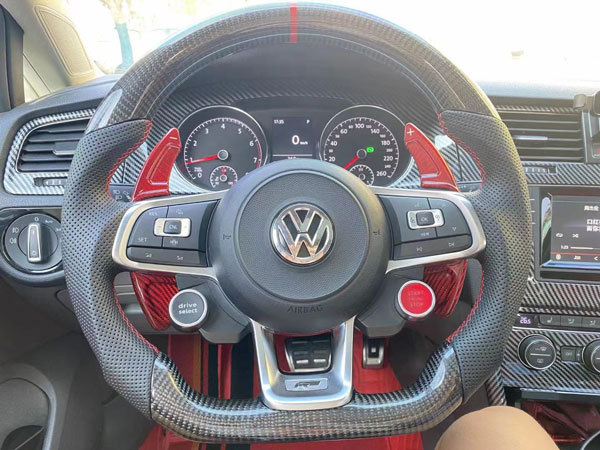 Wholesale Price Sports Volkswagen VW Upgraded and Modified Carbon Fiber Steering Wheel with LED Display Optional