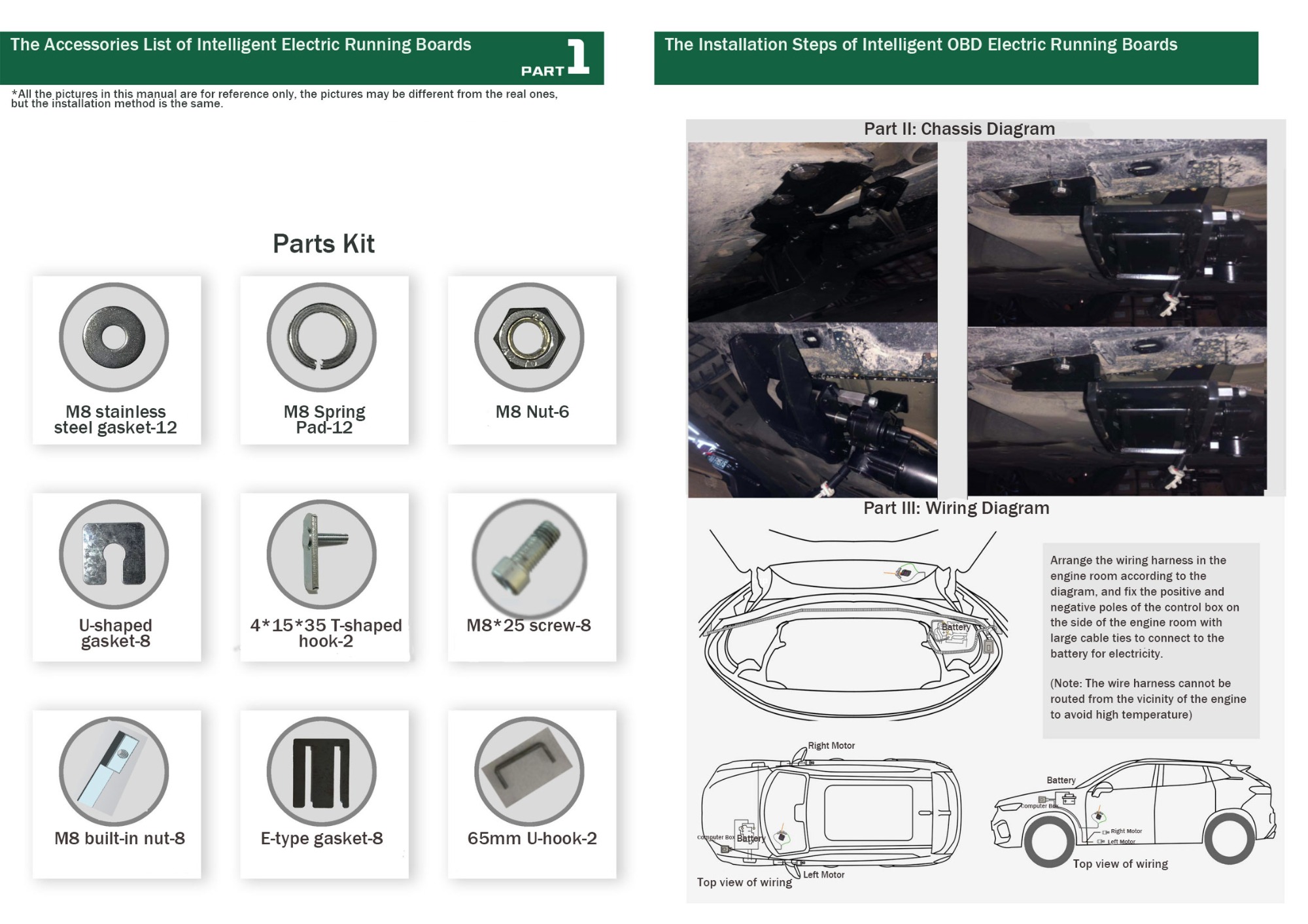 ZY - KM970】【INSTALLATION MANUAL】【ELECTRIC SIDE STEPS】For BMW