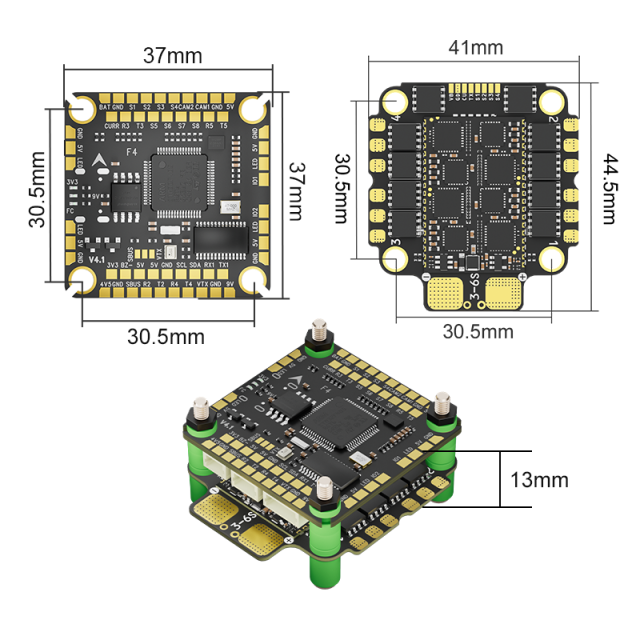 Aocoda PFLY F460 F405 V4 60A AM32 Stack ESC/FC Flight Controller for RC FPV Drone