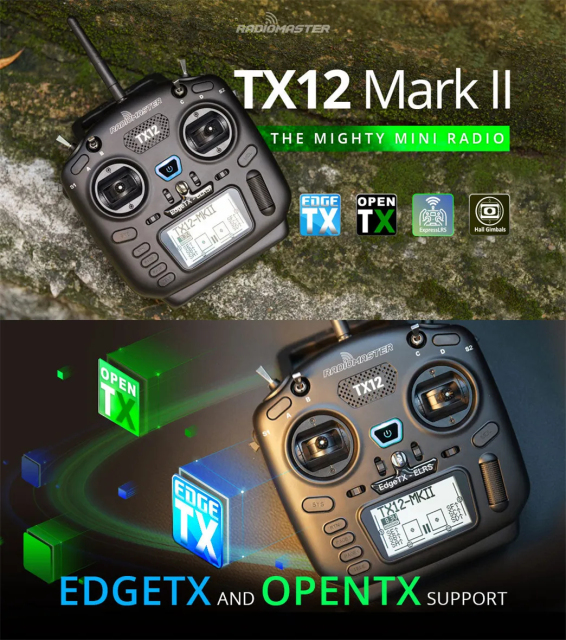RadioMaster TX12 MKII ELRS/CC2500 16ch Hall Gimbals Support OPENTX EDGETX Remote Control Transmitter ELRS/CC2500 for RC Drone