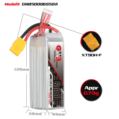 GAONENG GNB 5000mah 6S 22.2V 50C 100C XT90 RC LiPo Battery Air Drone High Discharge C Rating Performance Helicopter