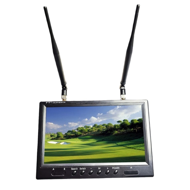 9 Inch 5.8G FPV Monitor LCD Screen with 800X480 Resolution 20Hz-20Khz Stereo Dual Receiver Accessory for RC FPV Drone Quadcopter