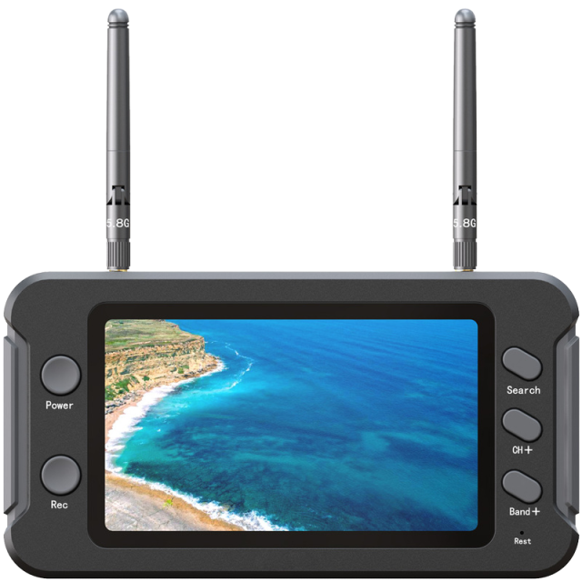 Unisex 5.8G FPV Monitor 40CH DVR 4.3 Inch 16:9 LCD Display NTSC/PAL Auto Search Video Recording for RC FPV Multicopter Plastic