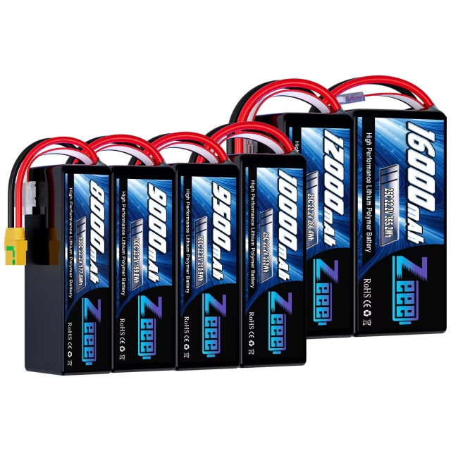 Zeee FPV Drone Battery 6S 22.2V 5200/6000/6500/7500/8000/9000/10000/12000mAh 6S Lipo Battery