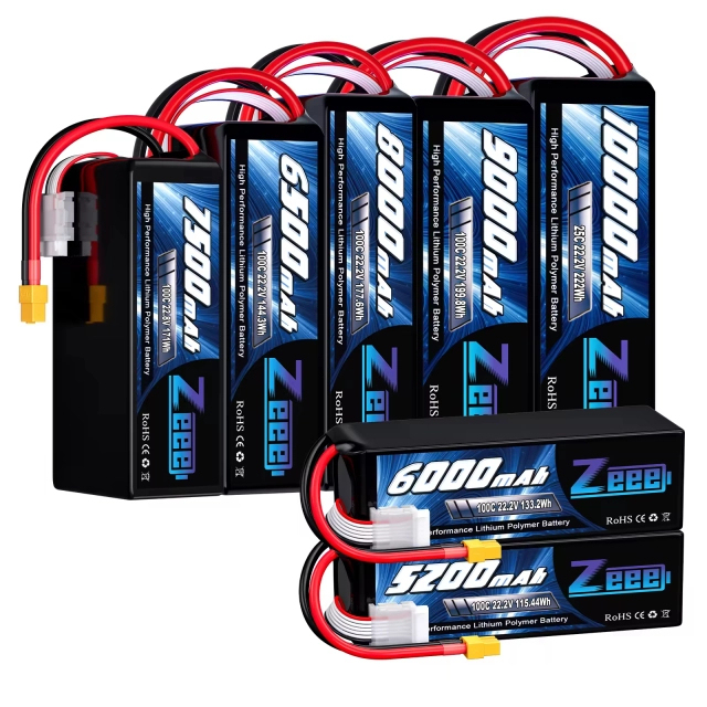 Zeee FPV Drone Battery 6S 22.2V 5200/6000/6500/7500/8000/9000/10000/12000mAh 6S Lipo Battery