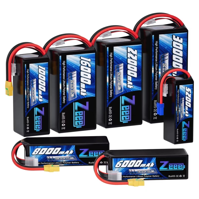 Zeee FPV Drone Battery 6S 22.2V 5200/6000/6500/7500/8000/9000/10000/12000mAh 6S Lipo Battery