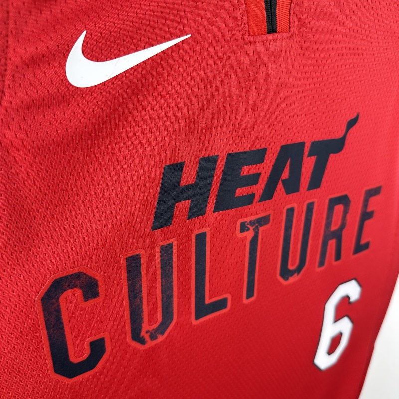 【 NBA 】Miami Heat season 2025 JAMES Team Jersey NO.6  – City Edition