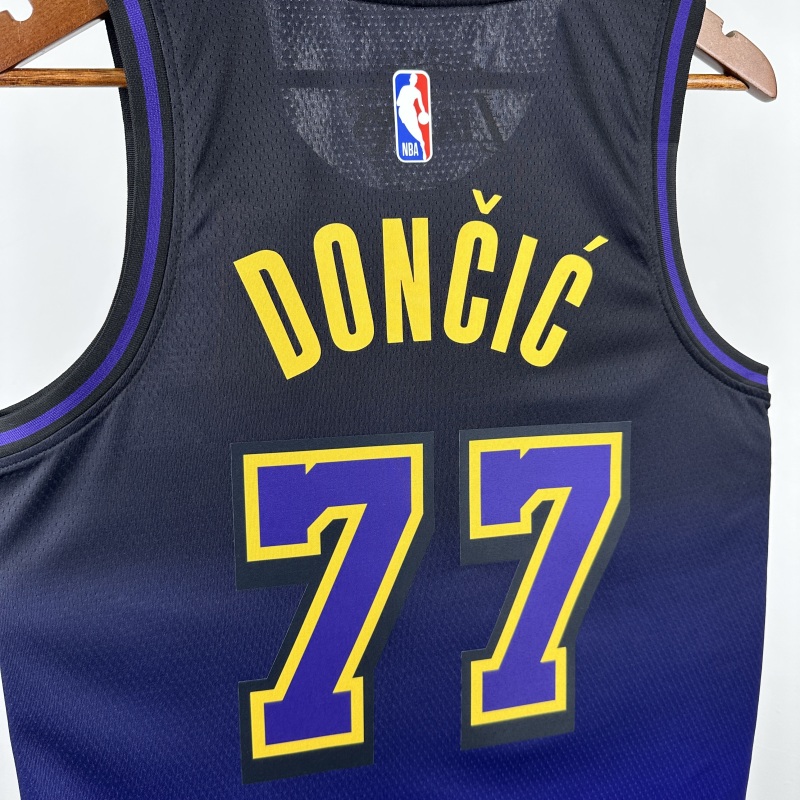 【 NBA 】Los Angeles Lakers season 2025 Dončić Team Jersey NO.77 – City Edition
