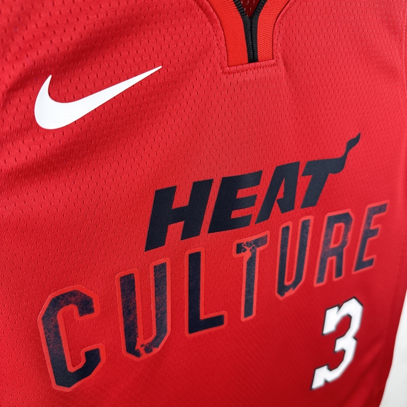 【 NBA 】Miami Heat season 2025 WADE Team Jersey NO.3  – City Edition